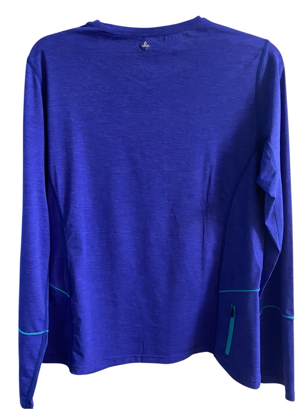 Prana purple Long Sleeve Active Top with Aqua Stitching Large - Picture 3 of 8